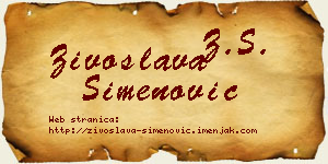 Živoslava Simenović vizit kartica